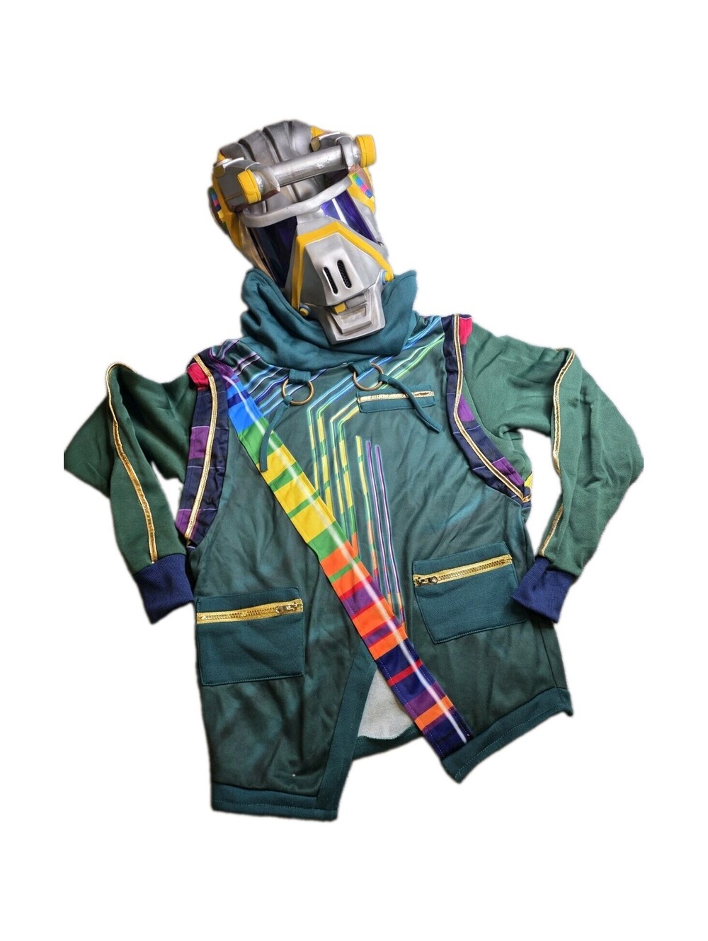 Fortnite DJ Yonder Costume Adult Small Spirit Halloween Cosplay Mask Sweatshirt